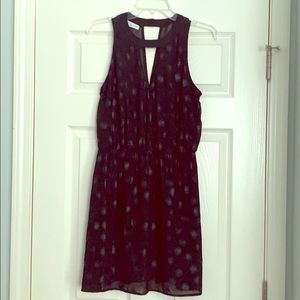 Black racerback mini dress